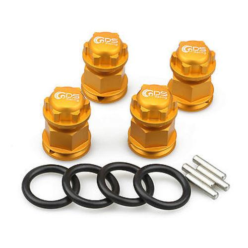 4PC GDS Racing Extended Wheel Hex Hubs and Wheel Nut Golden for Losi 5ive T